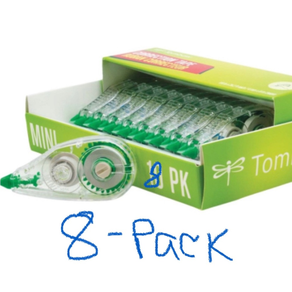 NEW 8-Pack Tombow White Out Mini Correction Tape